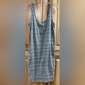 LOFT Gray Heather Midi Tank Top Sleeveless Dress Casual Relaxed Beachwear Cotton